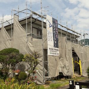 奈良県天理市　外壁塗装　足場組立